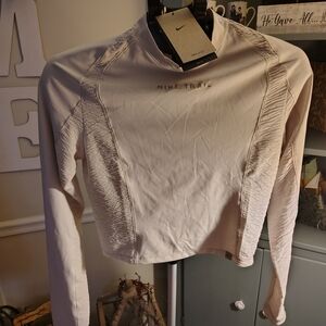 Nike Women's White Long Sleeve Crop Top